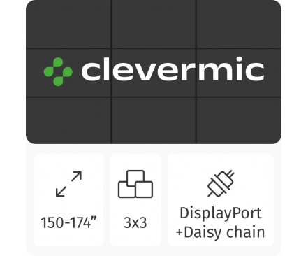 Видеостена 3x3 CleverMic DP-W55-3.5-500 165